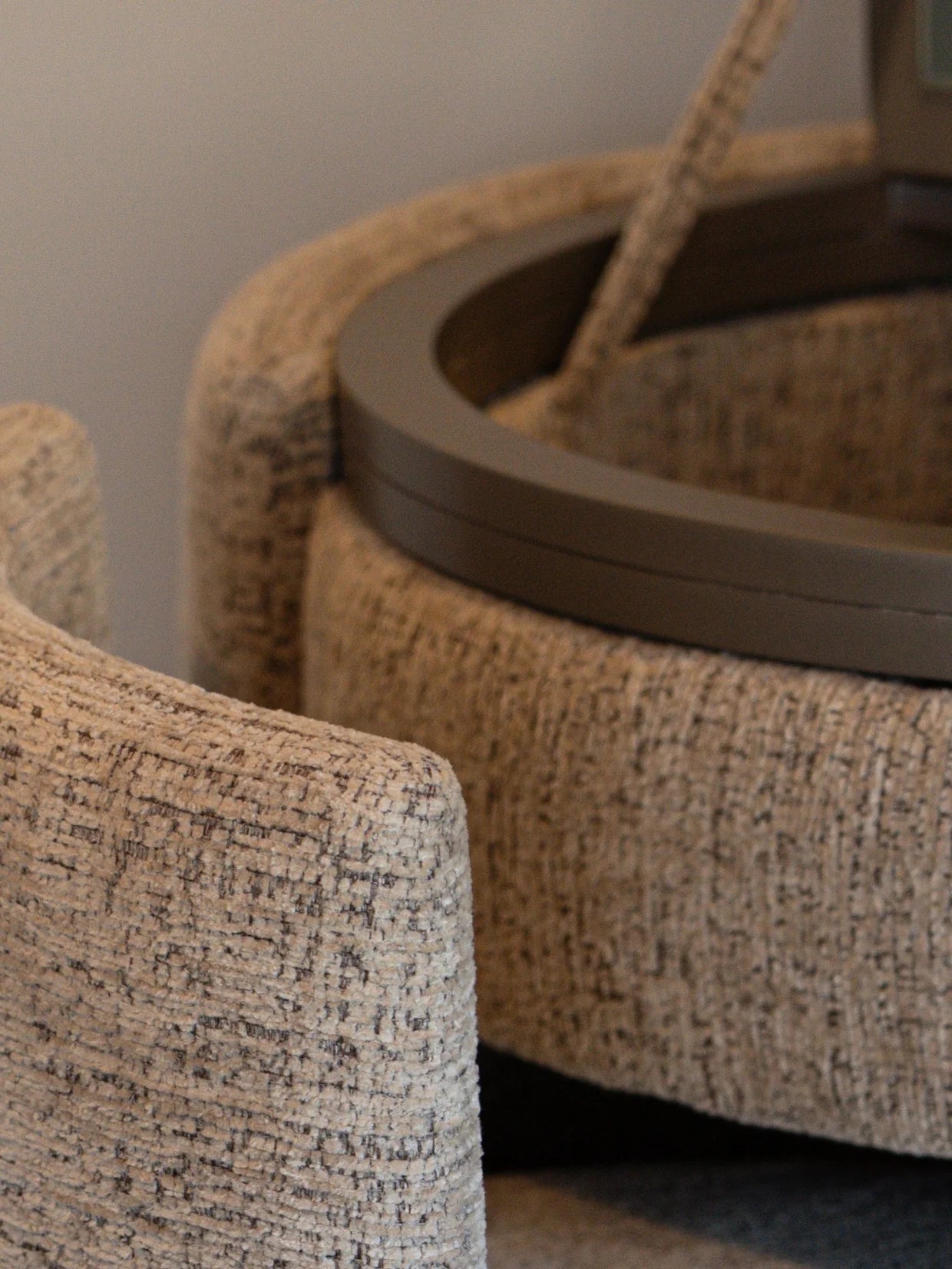 Coiffeuse ronde de luxe | Taupe