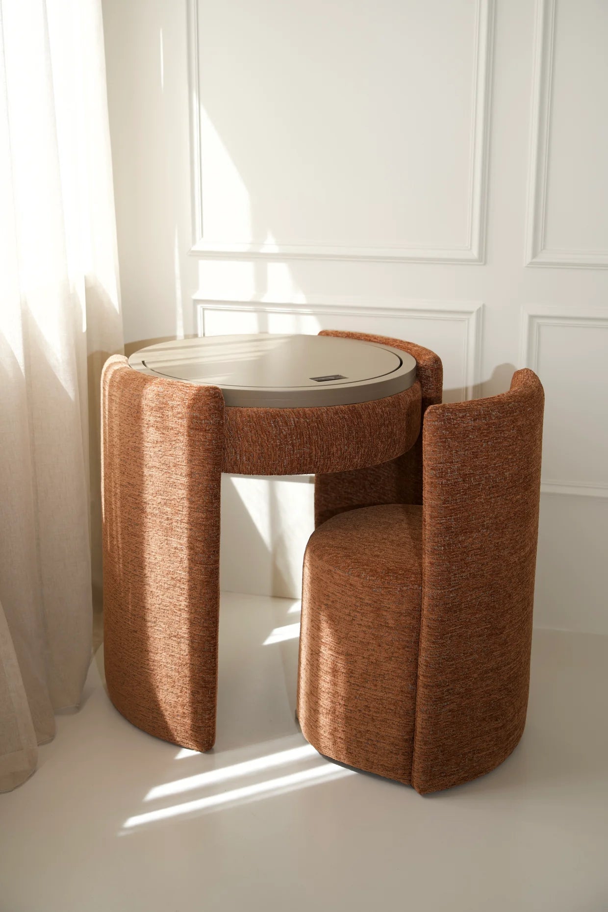 Coiffeuse ronde de luxe | Terre cuite
