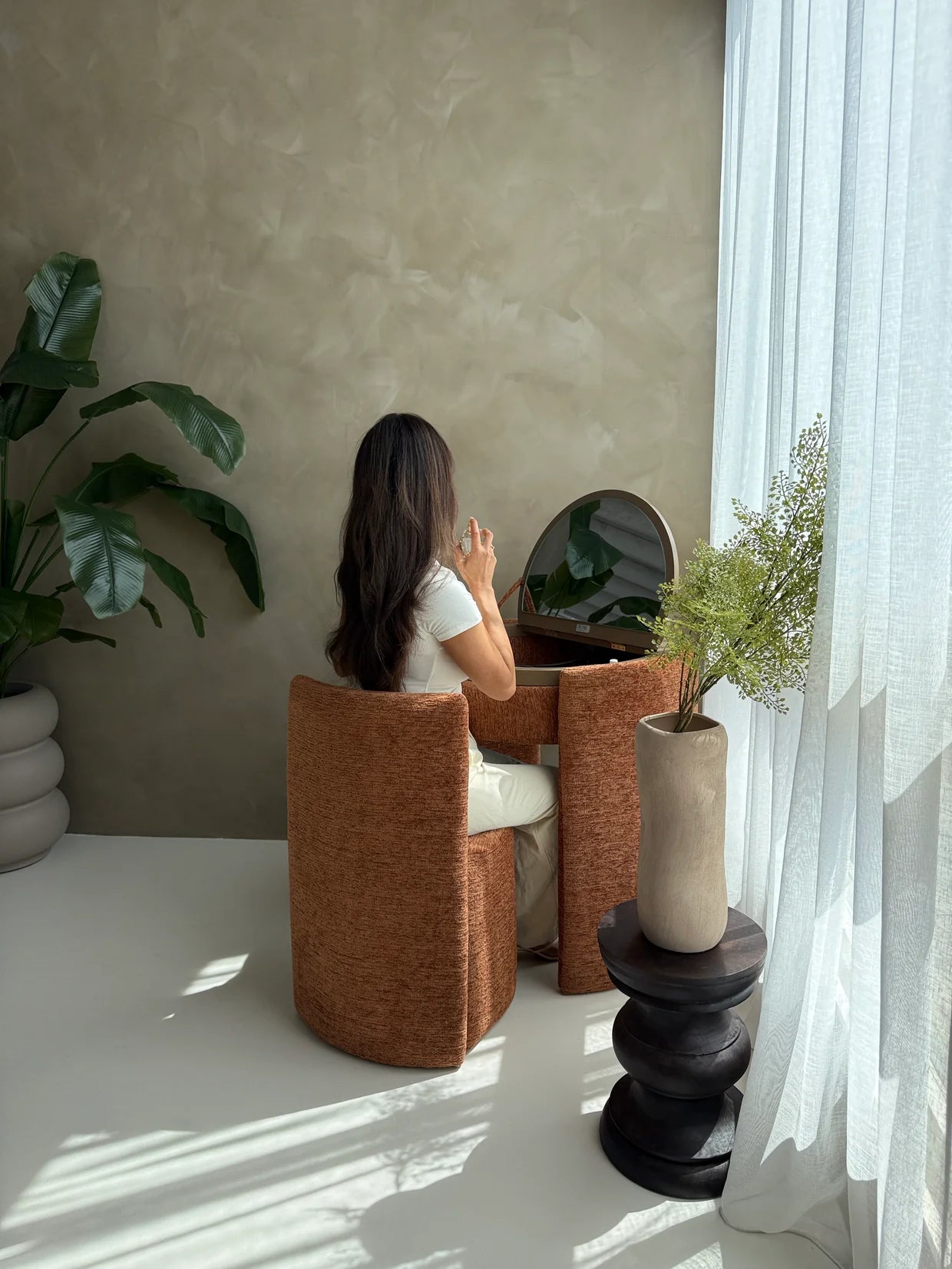 Coiffeuse ronde de luxe | Terre cuite